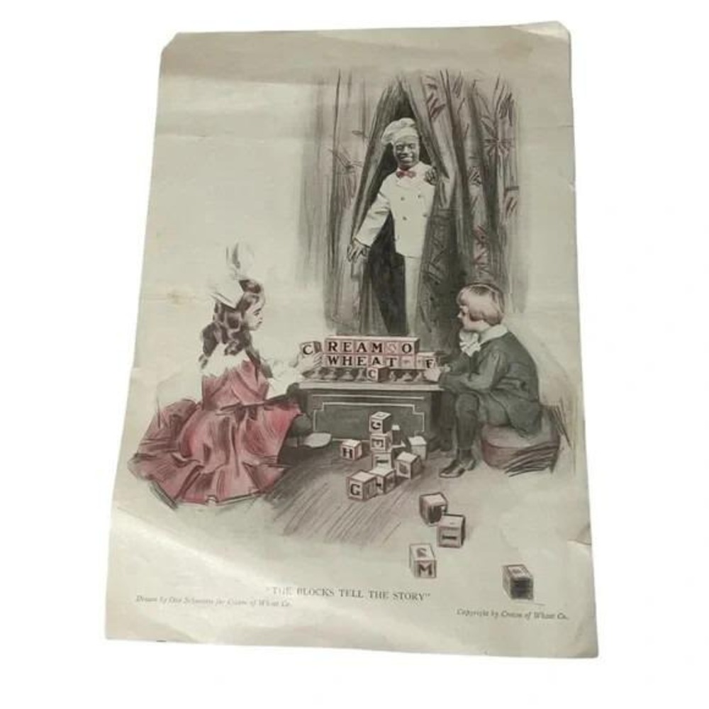 1920 Cream of Wheat Blocks Tell the Story Original Vintage Print Ad